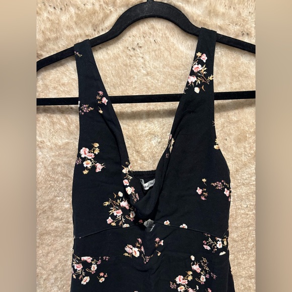 Abercrombie & Fitch Twist Floral Black Midi Dress XSP - Picture 4 of 7